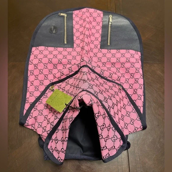 New Authentic Gucci Pink GG Logo Dog Trench Coat - Picture 2 of 16